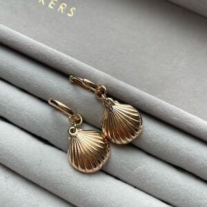 Gold Shell Drop Earrings